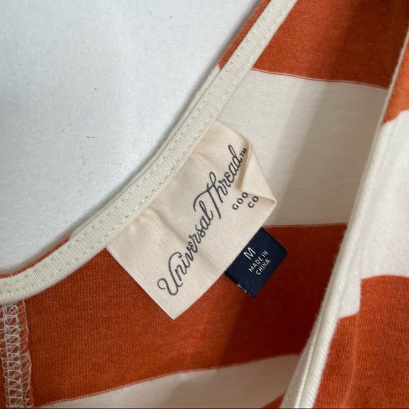 Universal Thread | Orange Striped Button Down Tank Top - Picture 5 of 7